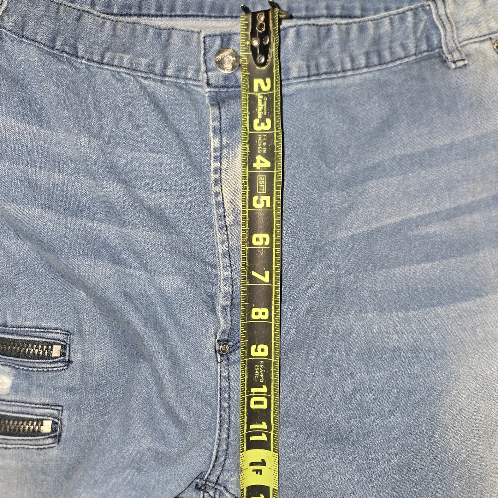 HENGAO Mens Destroyed Ripped Straight‎ Fit Jeans 1161 LIGHT BLUE SIZE 48